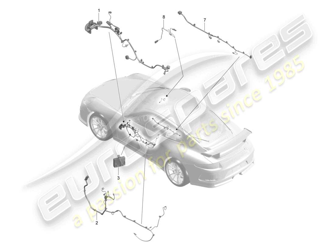 porsche 2021 (991-2 r/gt3/rs) cablaggi porte consolle centrale cassetto portaoggetti centraline porte d >>- mj 2017 schema delle parti