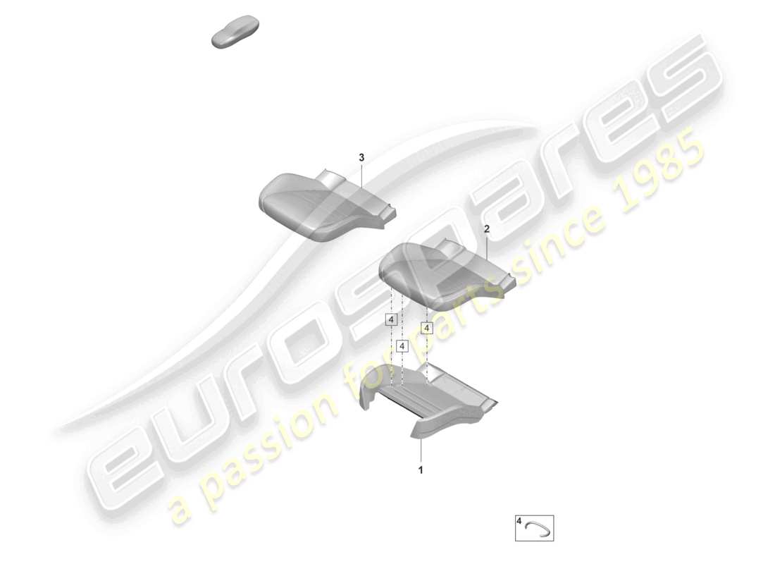 porsche 2024 (panamera 971-2) parte in schiuma coprisedile sedile sportivo diagramma delle parti