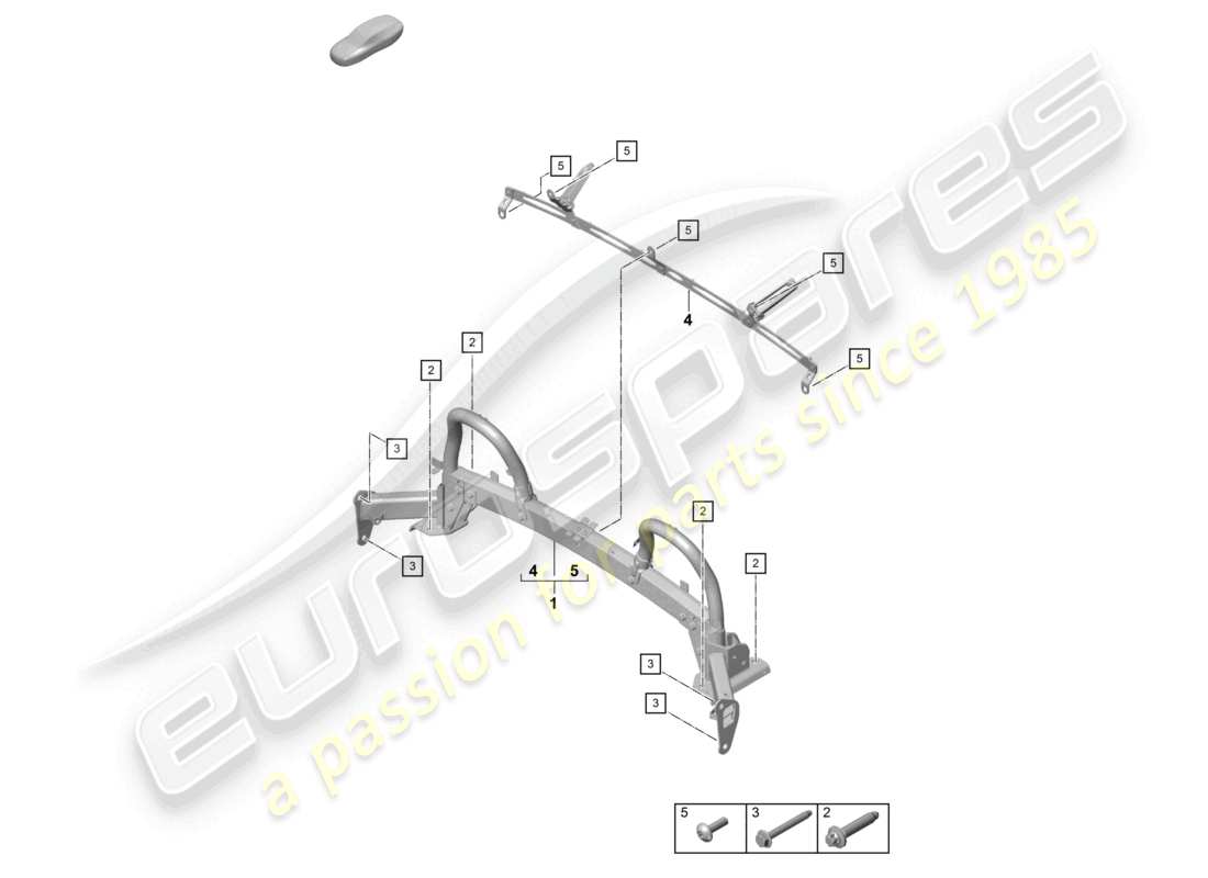 porsche 2026 (718 boxster spyder) diagramma delle parti del roll bar