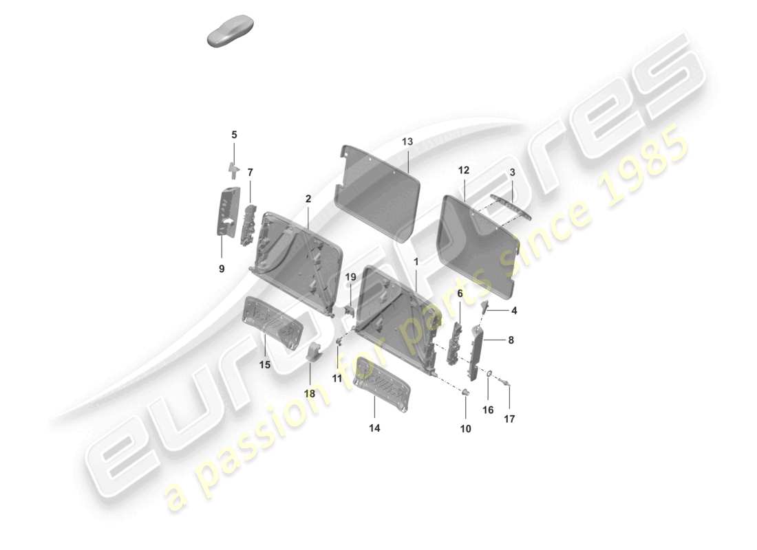porsche 2021 (992-1 turbo / s) telaio schienale modello speciale 50 anni turbo part diagram