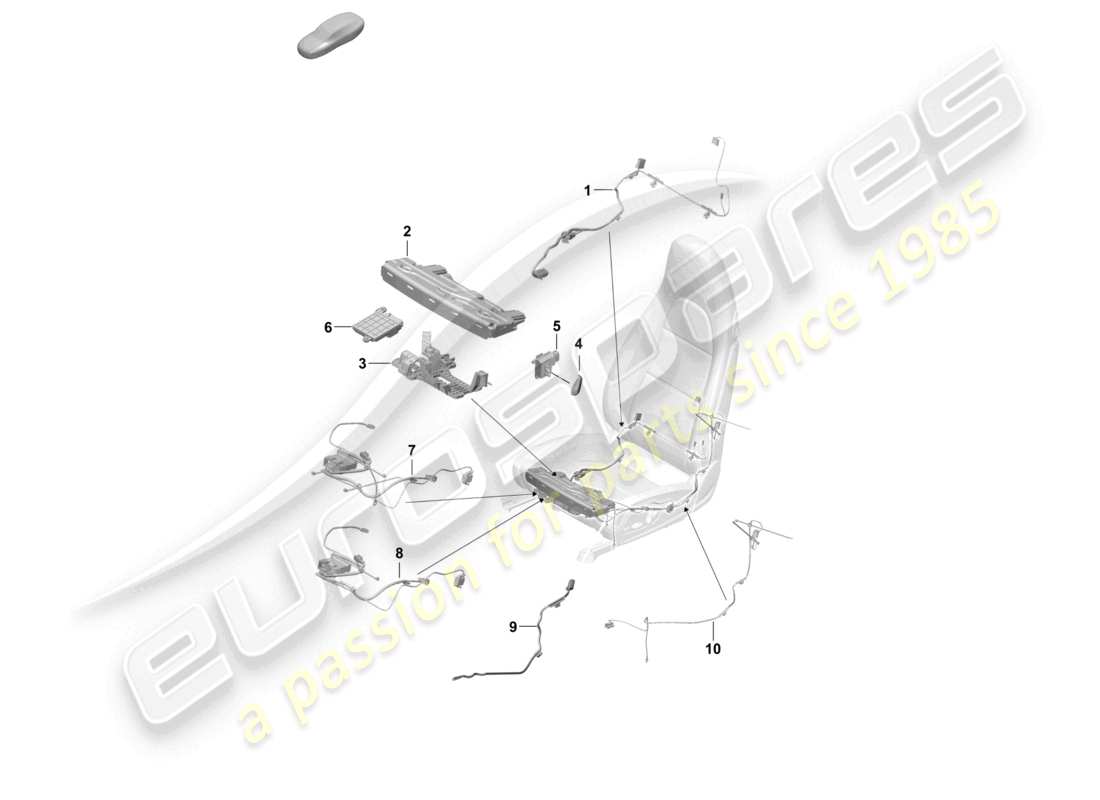 porsche 2021 (718 cayman gt4) cablaggi interruttore unità di controllo sedile sportivo elettrico schema delle parti