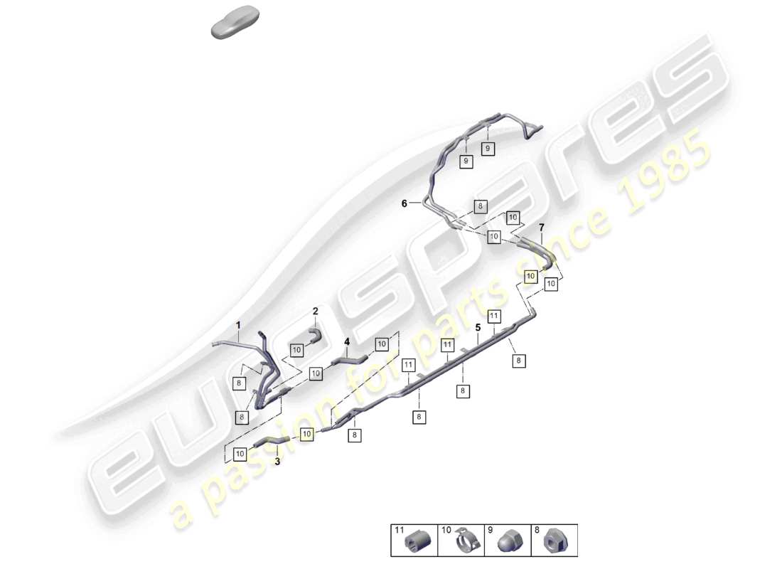 porsche 2024 (cayenne e3 pa) riscaldatore sistema di raffreddamento della batteria per veicoli con trazione ibrida schema delle parti