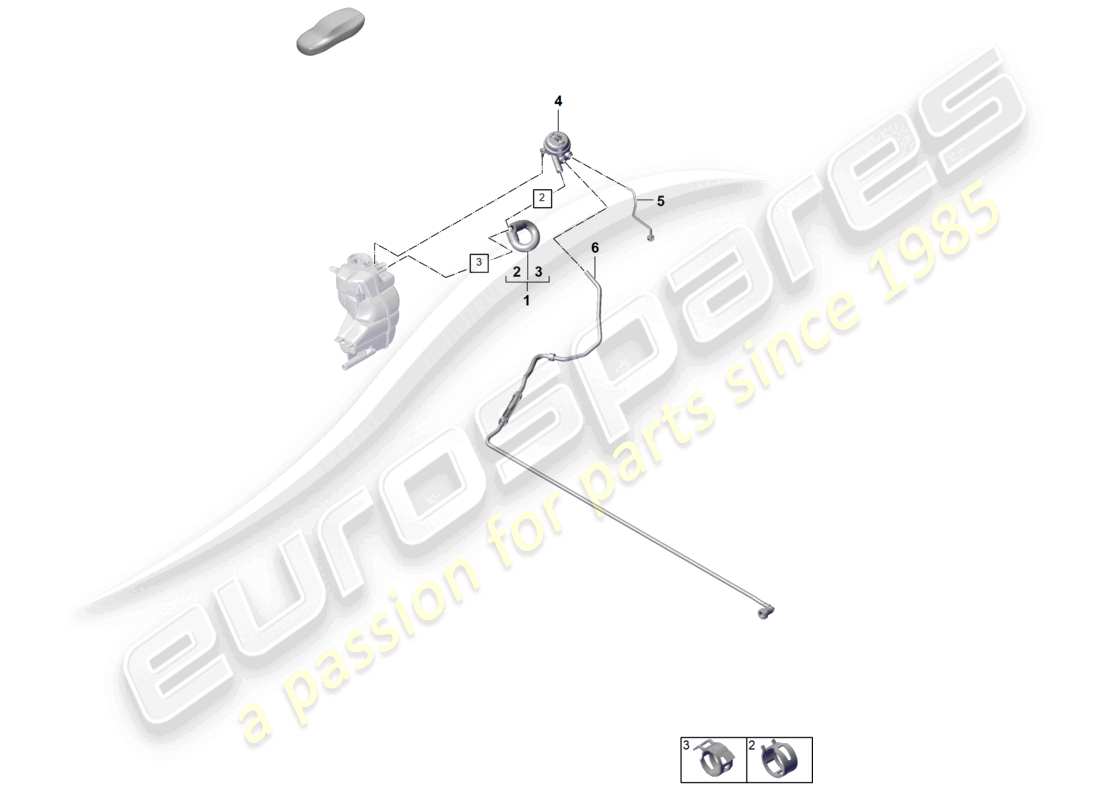 porsche 2025 (panamera 976) sistema di raffreddamento del liquido di raffreddamento schema delle parti