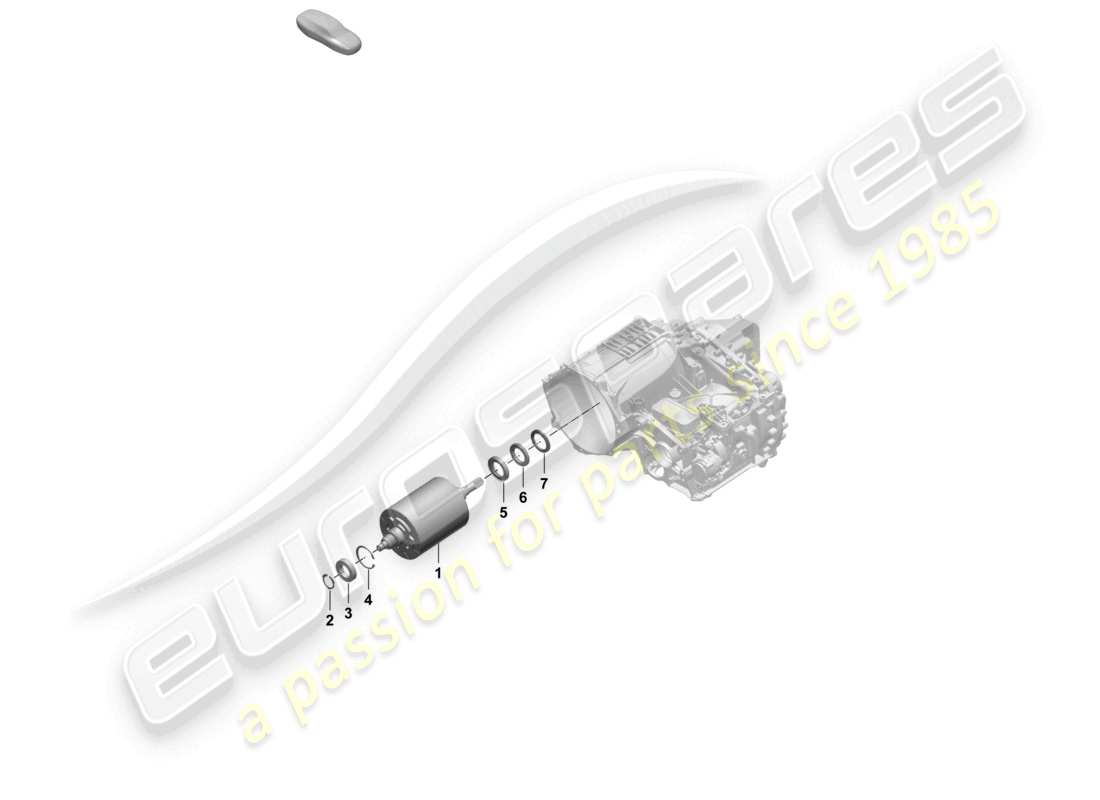 porsche 2025 (macan-e) motore di trazione per azionamento elettrico unità rotore assale posteriore diagramma delle parti