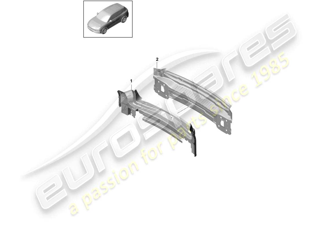 porsche 2021 (cayenne e3 9ya/9yb) pannello trasversale parte posteriore diagramma delle parti