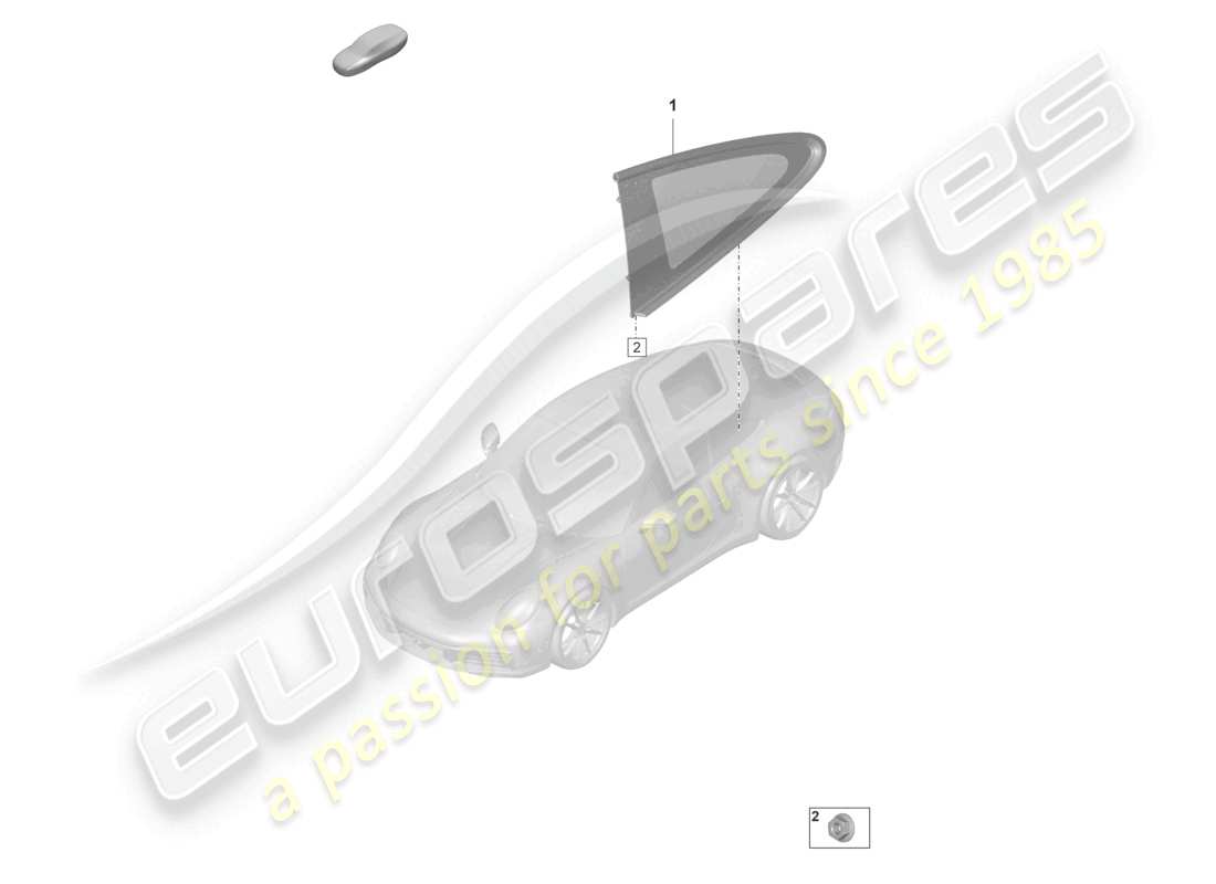 porsche 2021 (992-1) schema delle parti del finestrino laterale