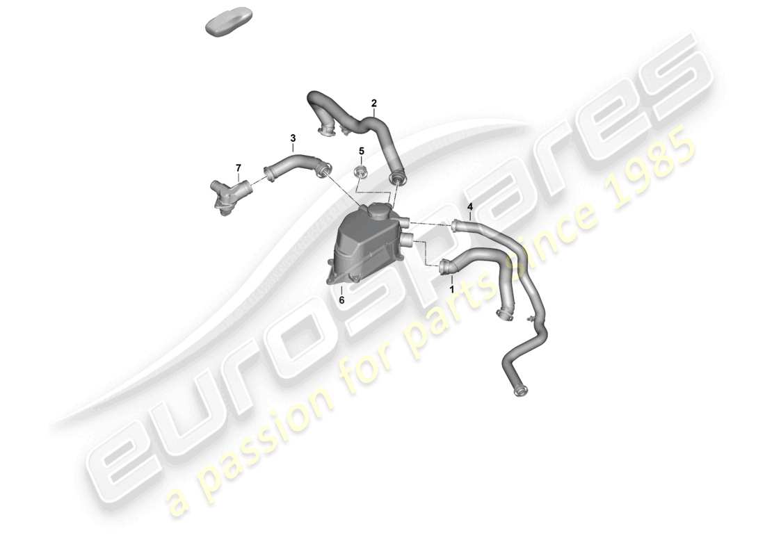 porsche 2025 (992-2) ventilazione dell'alloggiamento del basamento linea di sfiato diagramma delle parti