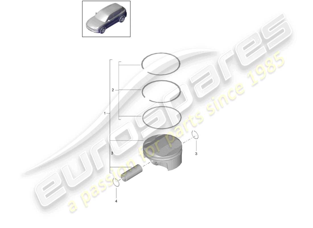 porsche 2021 (cayenne e3 9ya/9yb) pistone diagramma delle parti