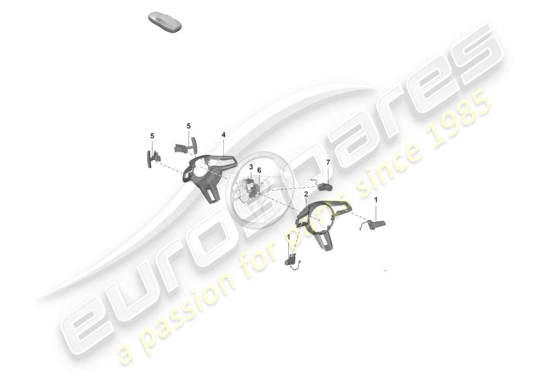 porsche 2022 (992-1 gt3/rs/st) accessori volante diagramma delle parti