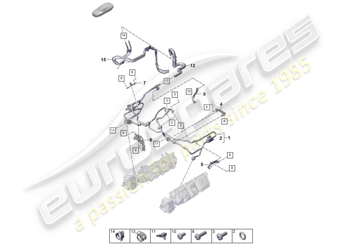 porsche 2024 (cayenne e3 pa) linea di sfiato sfiato del serbatoio diagramma delle parti
