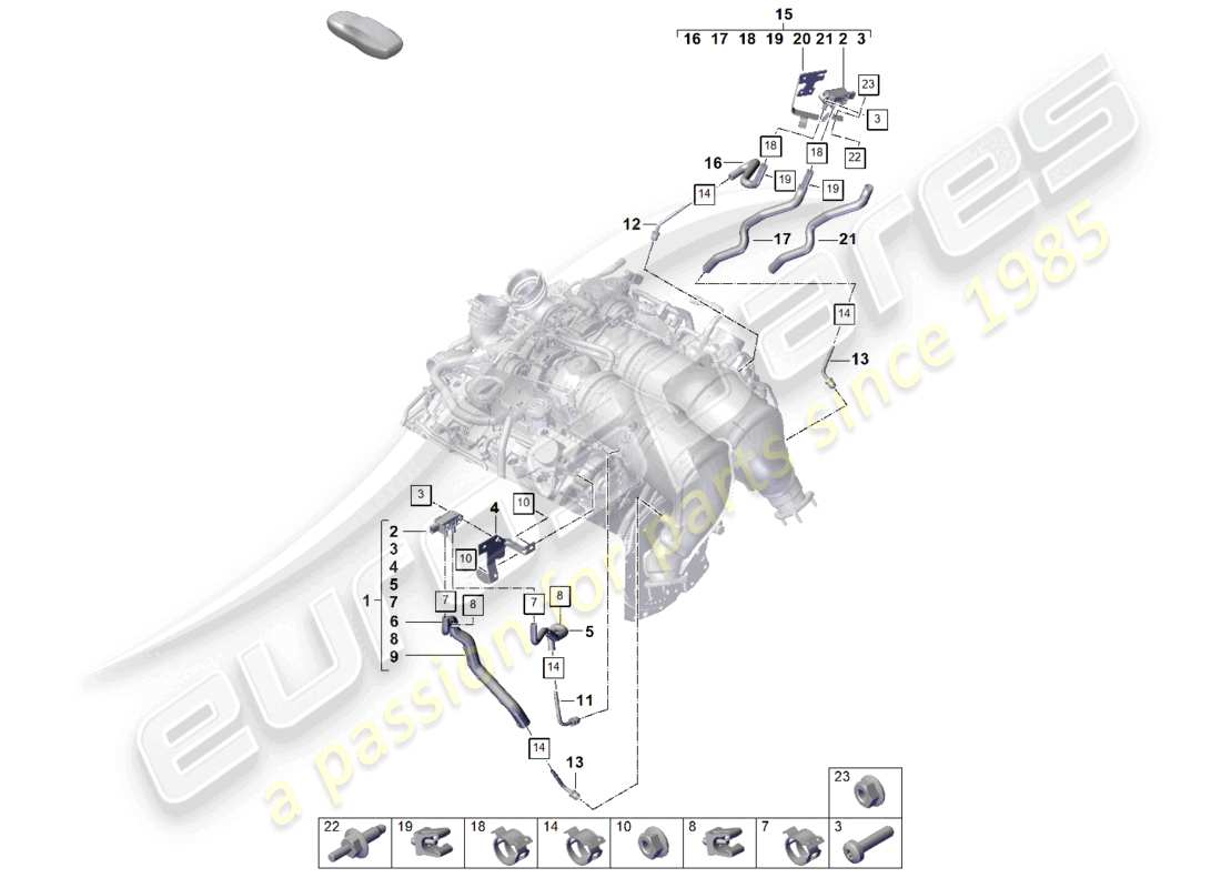 porsche 2025 (cayenne e3 pa) linea di controllo per il diagramma delle parti del sensore di differenza di pressione