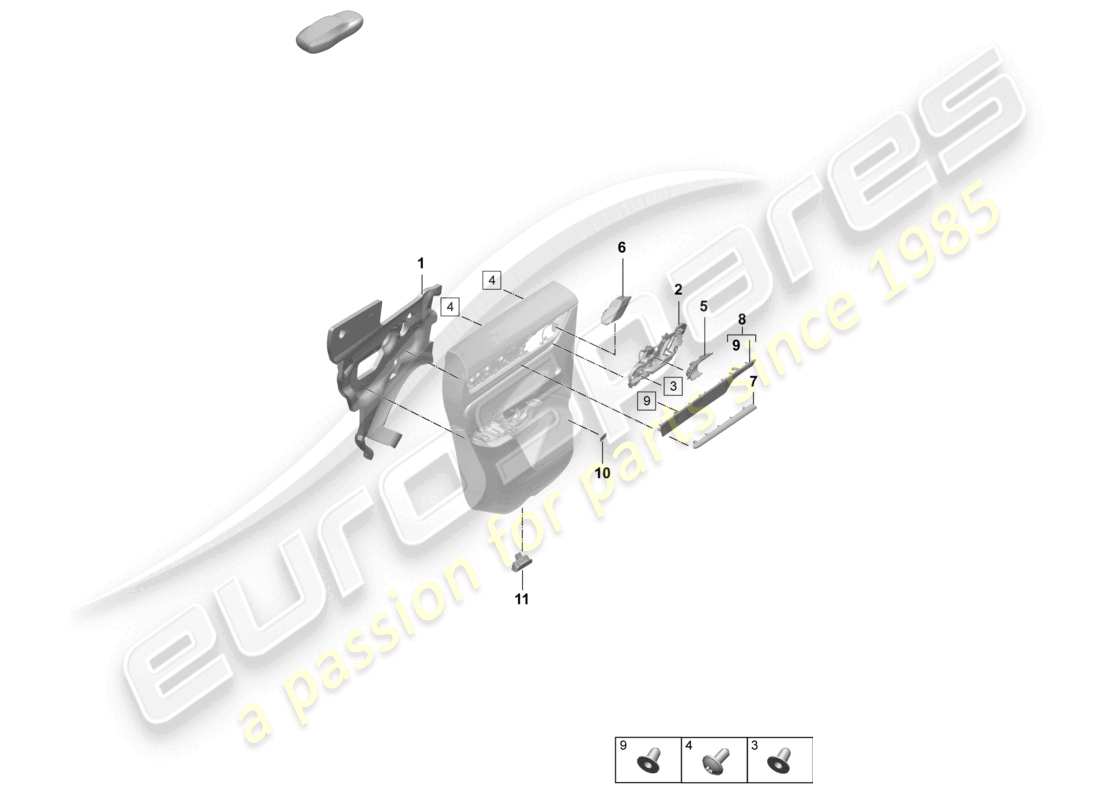 porsche 2026 (macan-e) accessori porte posteriori pannello porta schema delle parti
