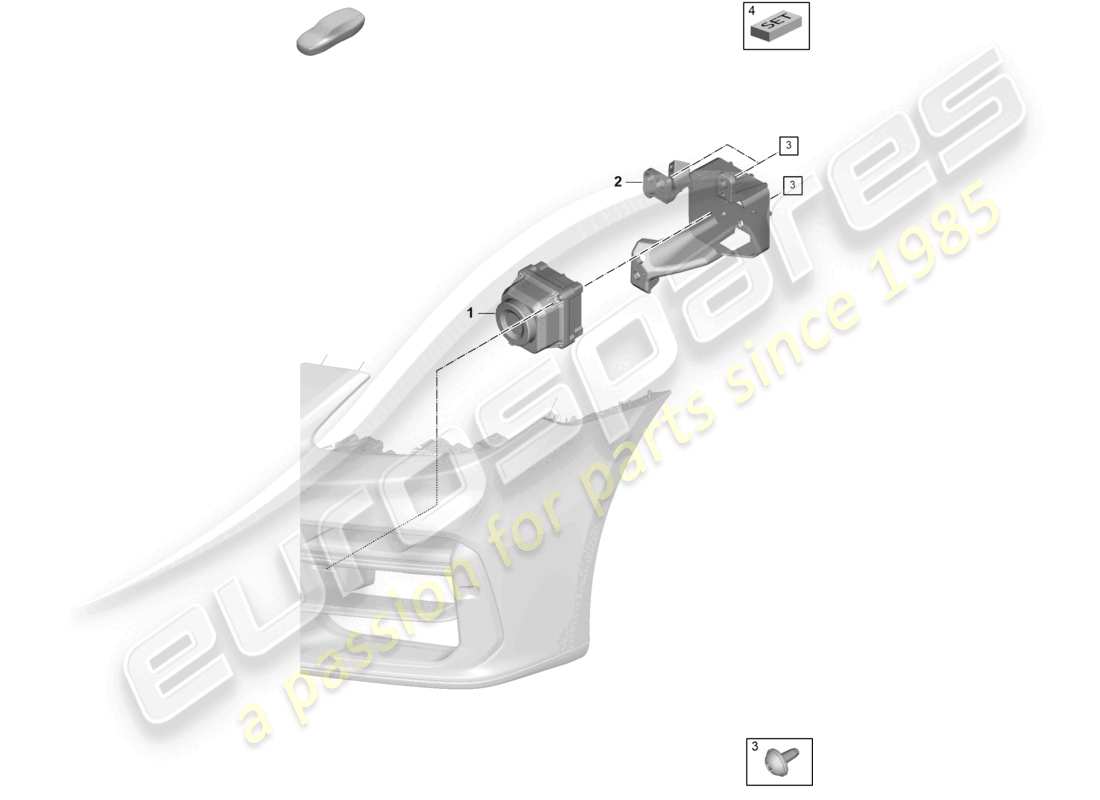 porsche 2025 (panamera 976) telecamera per sistema di visione notturna schema delle parti
