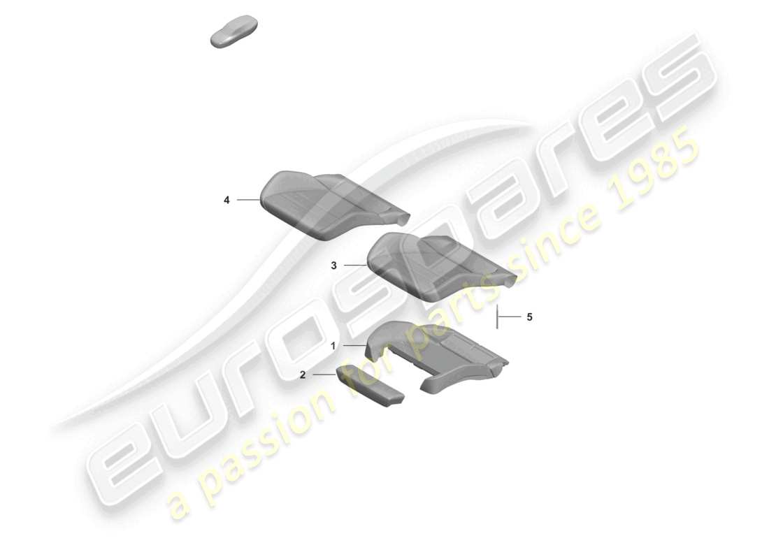 porsche 2022 (992-1 turbo / s) parte in schiuma anteriore coprisedile modello speciale 50 anni diagramma delle parti turbo