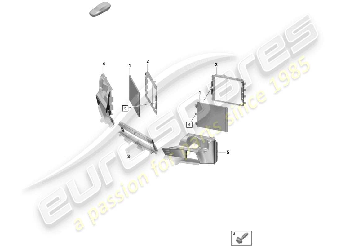 porsche 2021 (718 cayman gt4) schema delle parti dell'alloggiamento della guida dell'aria del condensatore a/c