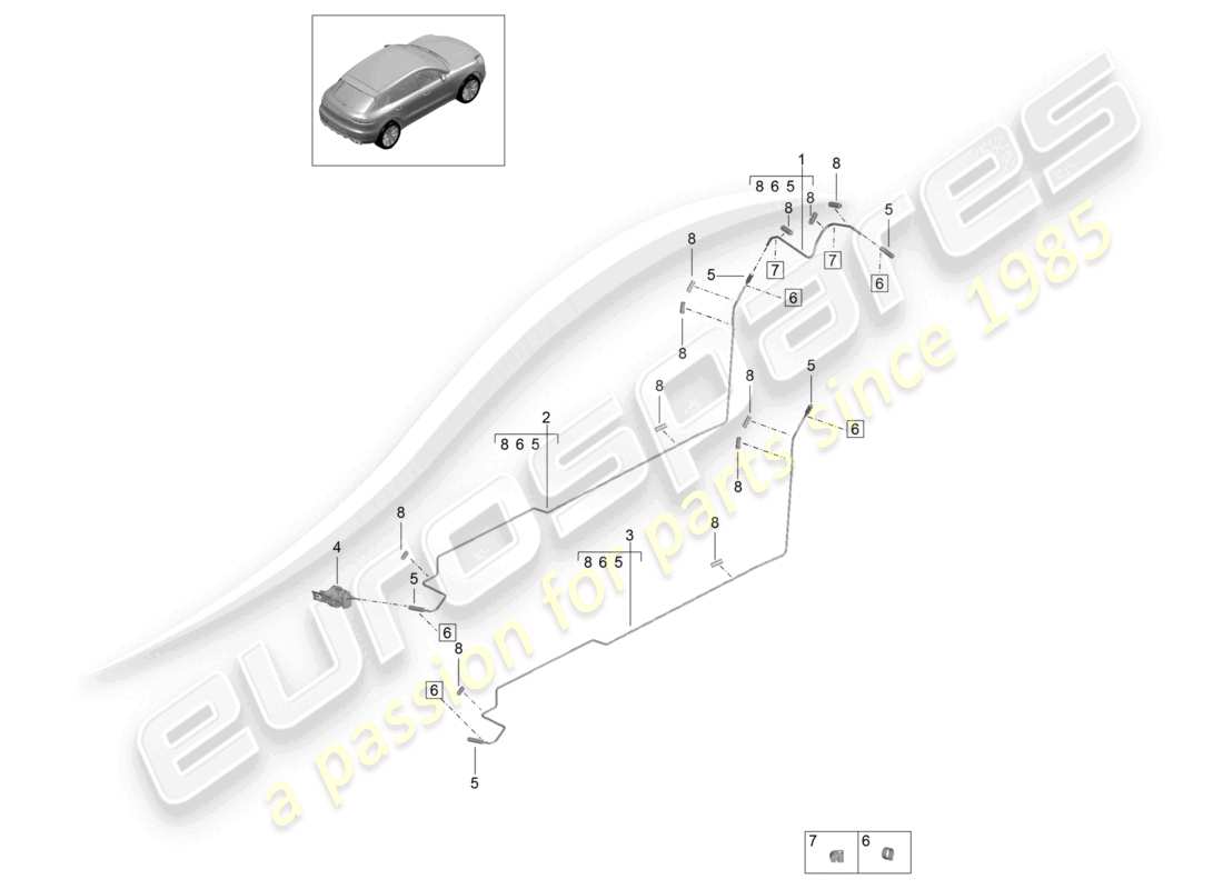 porsche 2026 (macan) schema elettrico del tubo del carburante per veicoli con riscaldatore ausiliario