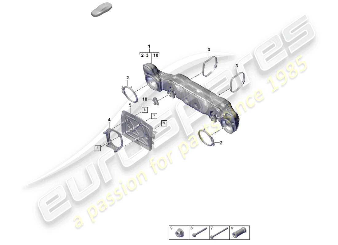 porsche 2026 (992-2 gt3) schema delle parti silenziatore
