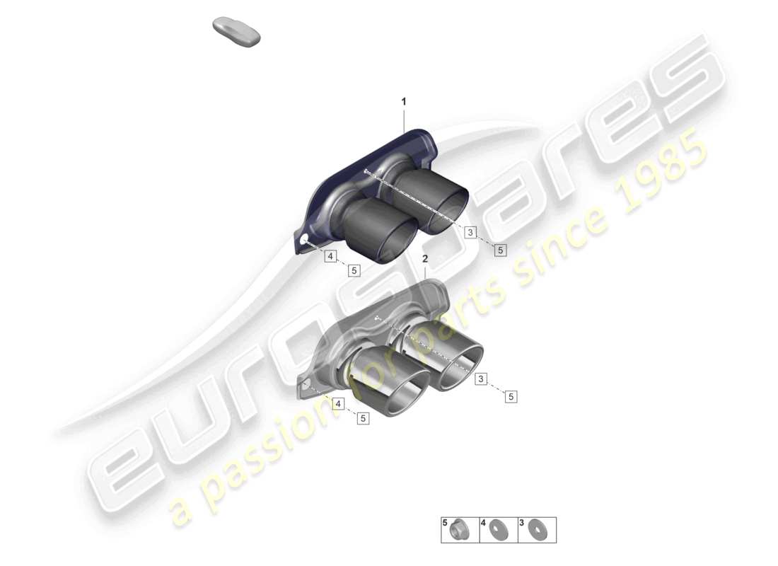 porsche 2024 (992-2 gt3/rs/st) tubo di coda di scarico diagramma delle parti