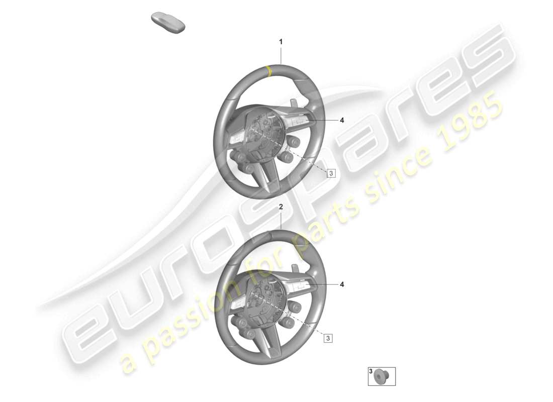 porsche 2024 (992-2 gt3/rs/st) volante multifunzione gt3 rs - pdk - schema componente