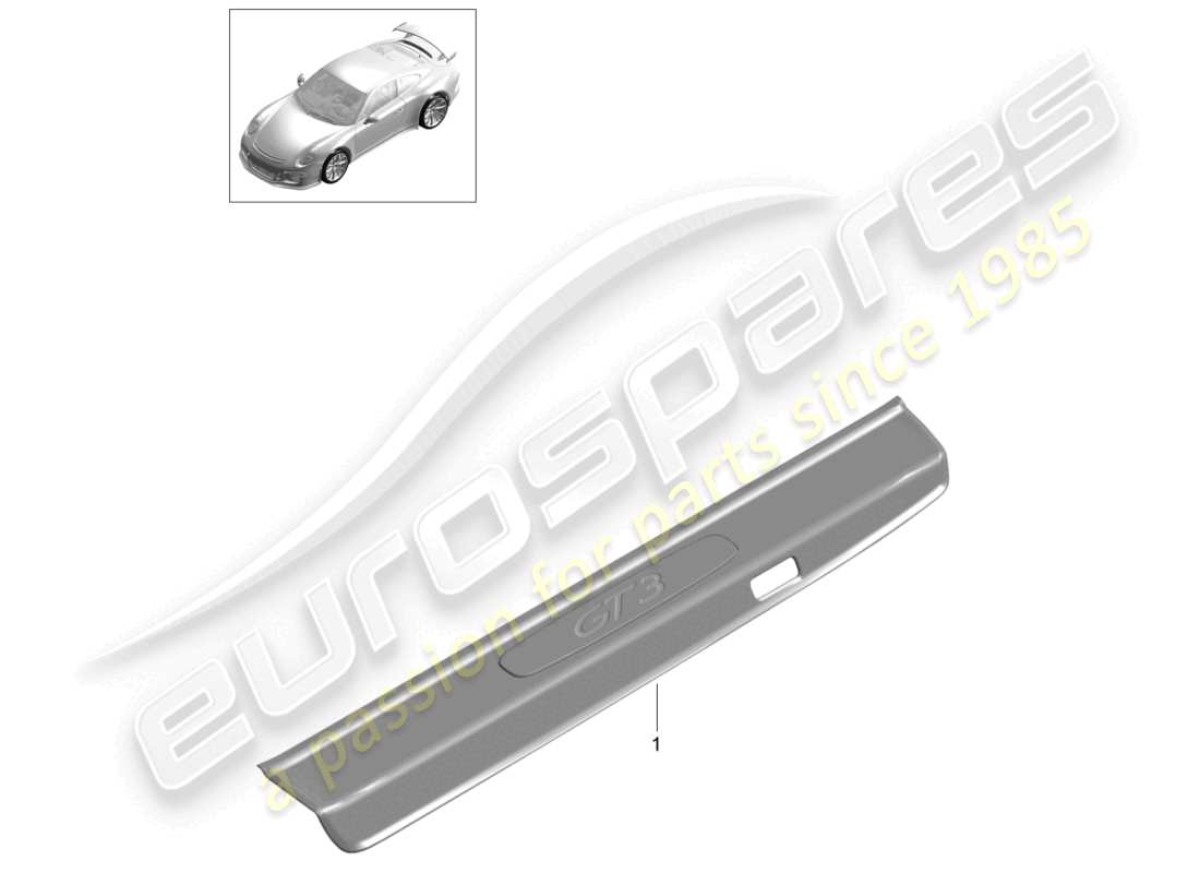 porsche 2021 (991-2 r/gt3/rs) listello di finitura del davanzale diagramma delle parti