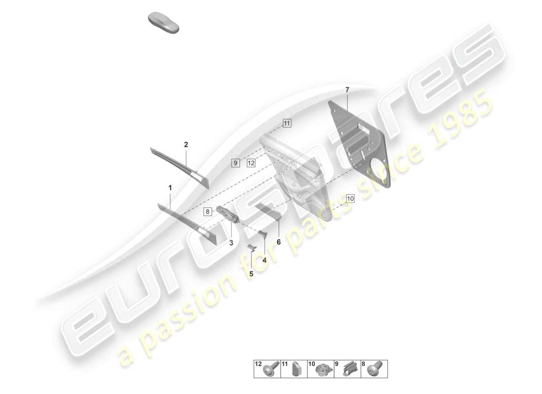 porsche 2021 (panamera 971-2) pannelli di rivestimento delle porte modanature delle porte posteriori accessori e dispositivi di fissaggio diagramma delle parti