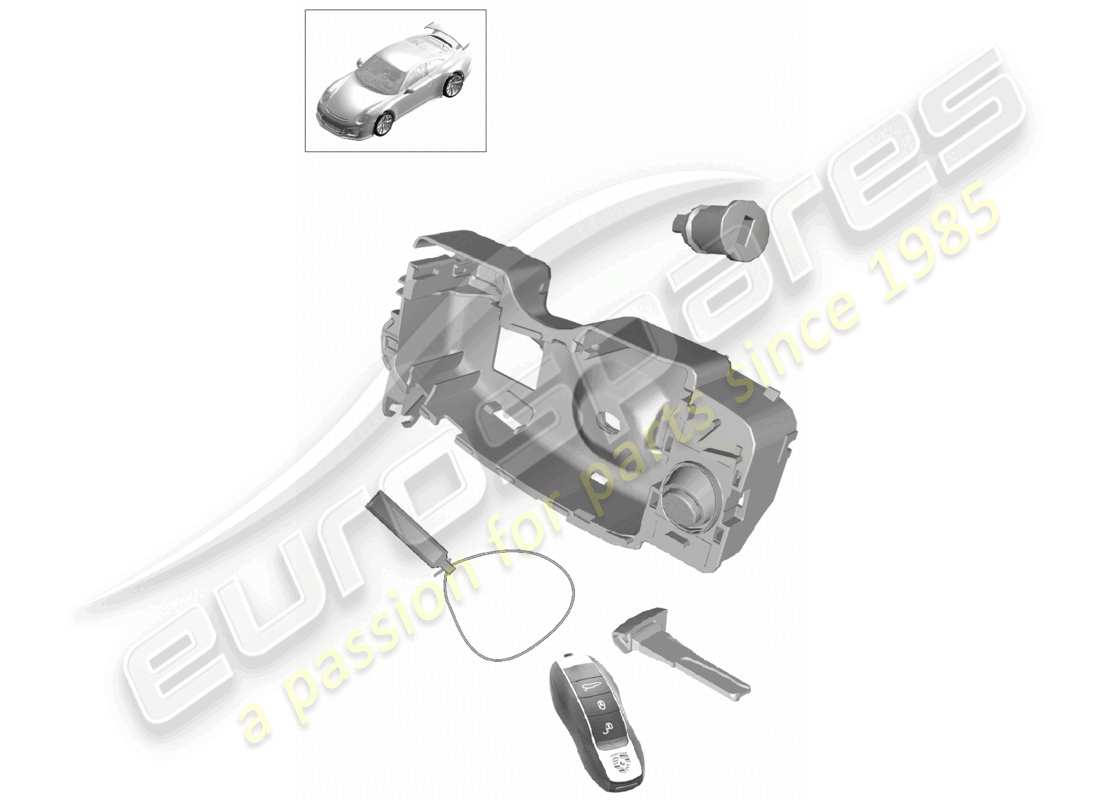 porsche 2021 (991-2 r/gt3/rs) set di riparazione 1 set di cilindri di serratura diagramma delle parti