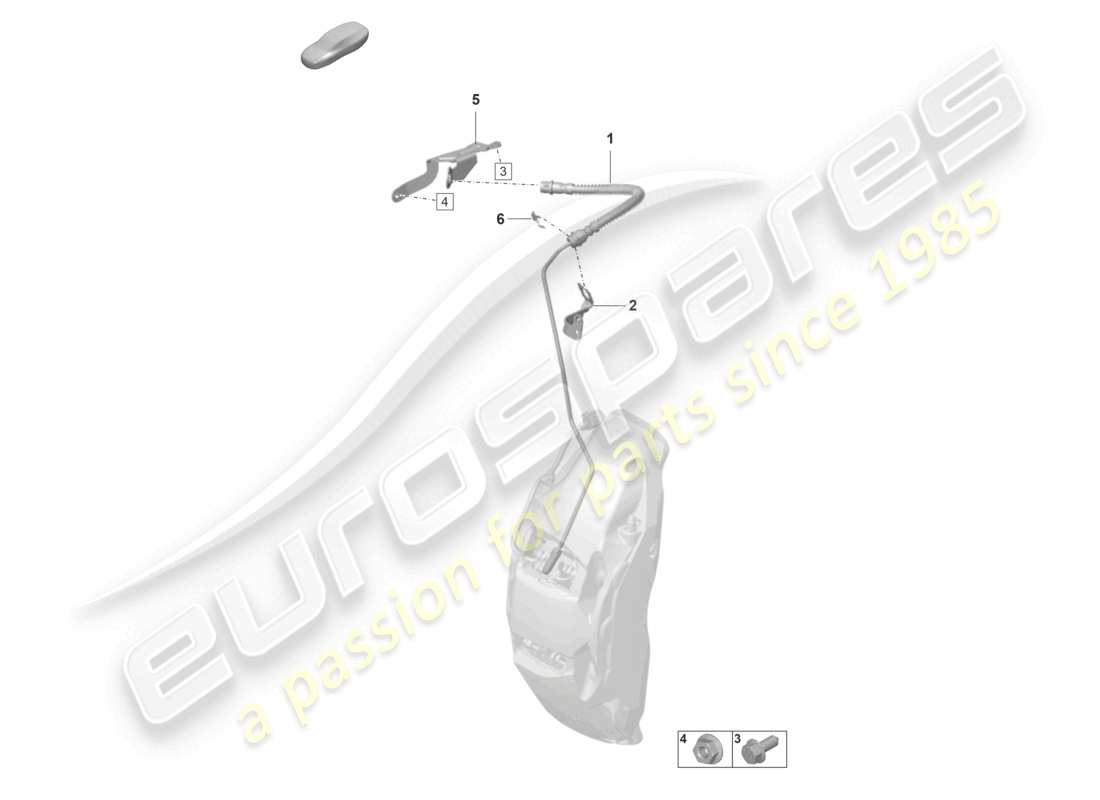 porsche 2020 (taycan 9j1-1) tubo/tubo flessibile del freno dal tubo flessibile del freno all'alloggiamento della pinza del freno diagramma delle parti