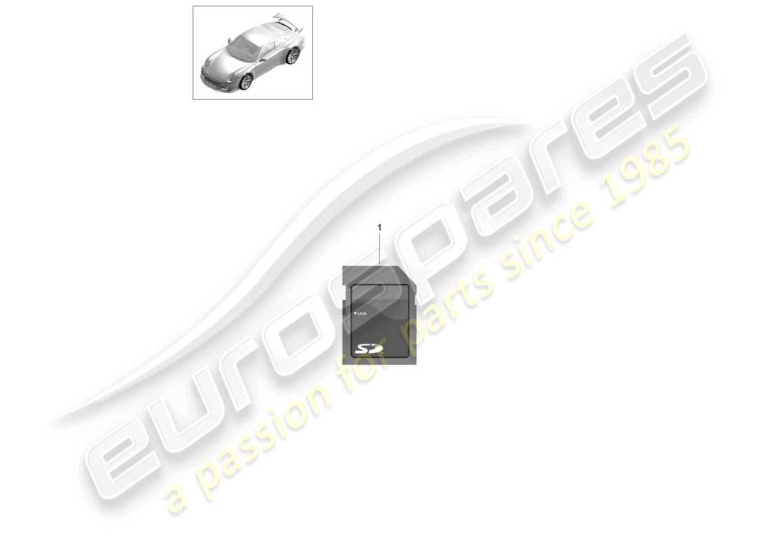 porsche 2021 (991-2 r/gt3/rs) scheda sd per l'aggiornamento del sistema di navigazione d - mj 2017>> schema delle parti