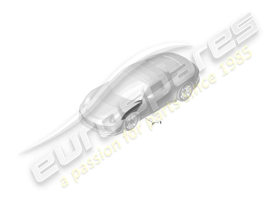 porsche 2021 (991-2 r/gt3/rs) striscia di finitura per il diagramma delle parti del paraurti wing