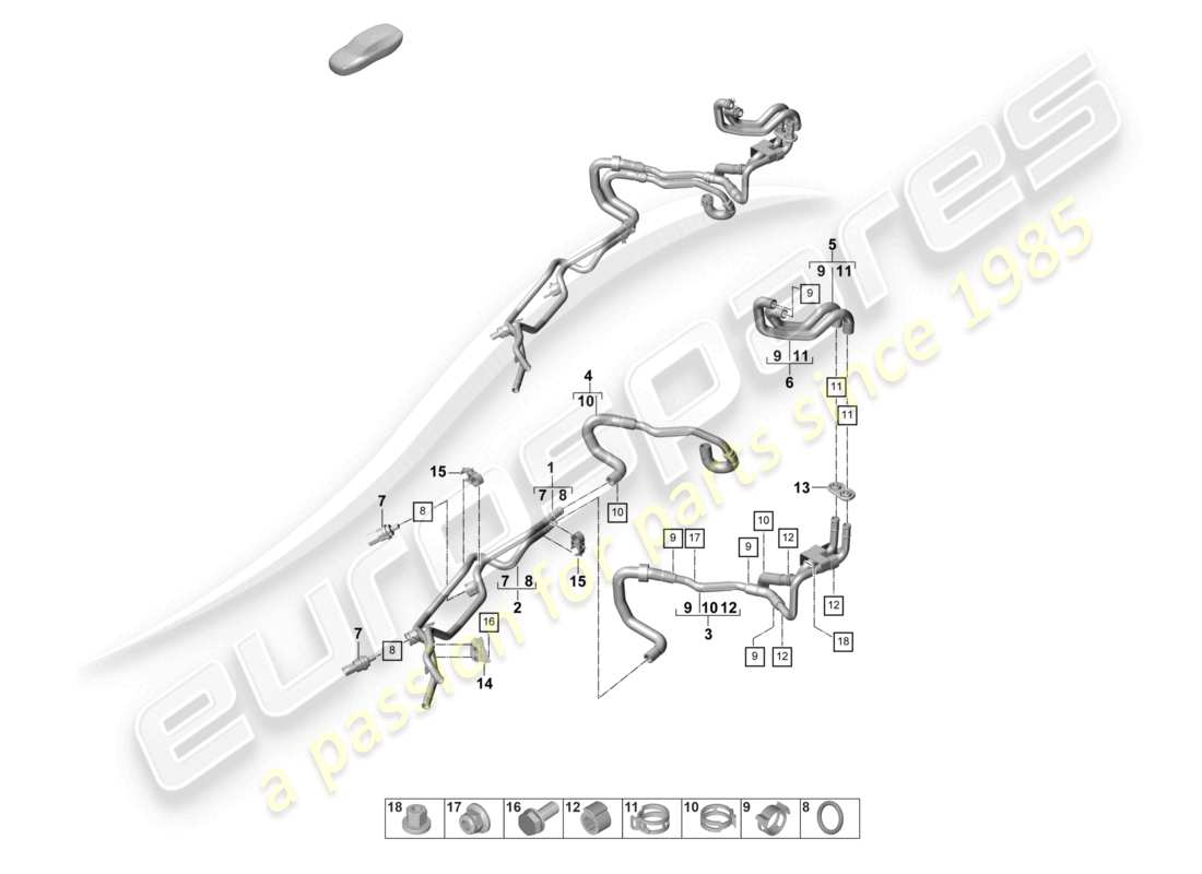 porsche 2023 (panamera 971-2) riscaldamento, sistema di aria condizionata per veicoli con trazione ibrida batteria sistema di raffreddamento schema delle parti
