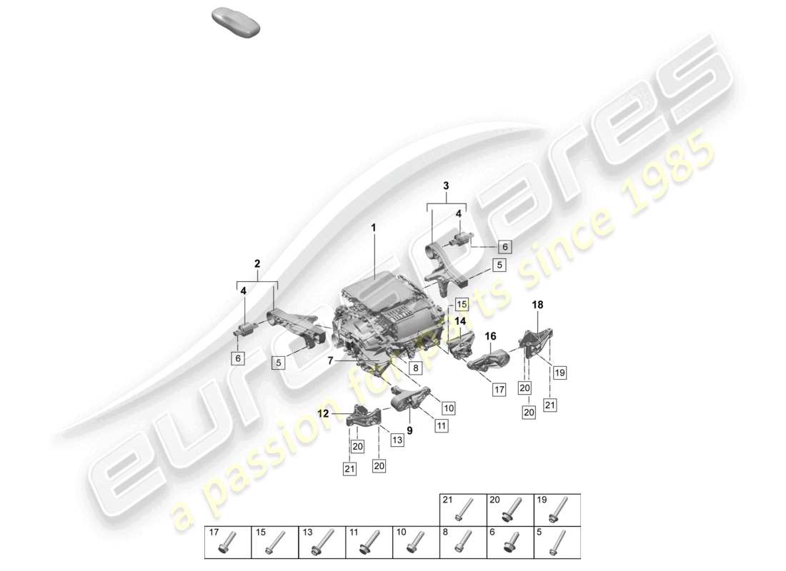 porsche 2025 (macan-e) motore di trazione per trazione elettrica macan 4s schema delle parti dell'assale posteriore