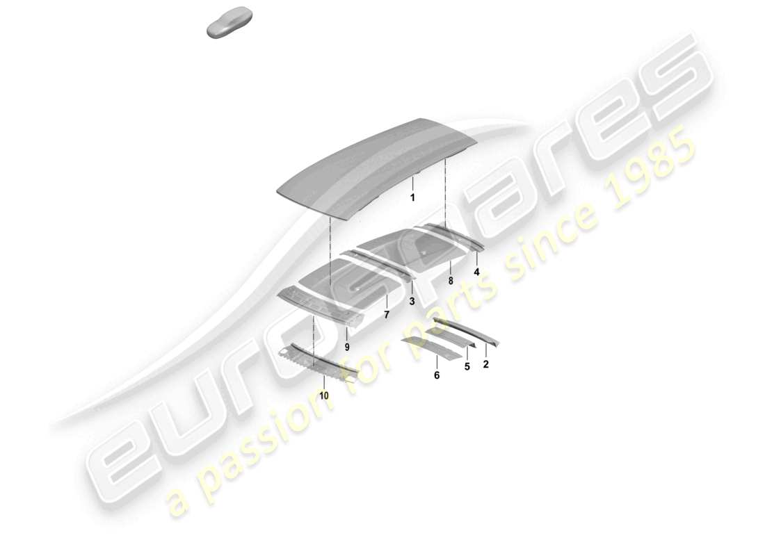 porsche 2026 (taycan 9j1-2) pannello esterno del tetto traversa diagramma delle parti