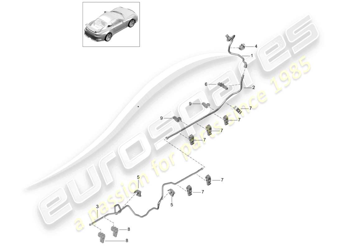 porsche 2021 (991-2 r/gt3/rs) linea del vuoto d - mj 2018>> diagramma delle parti
