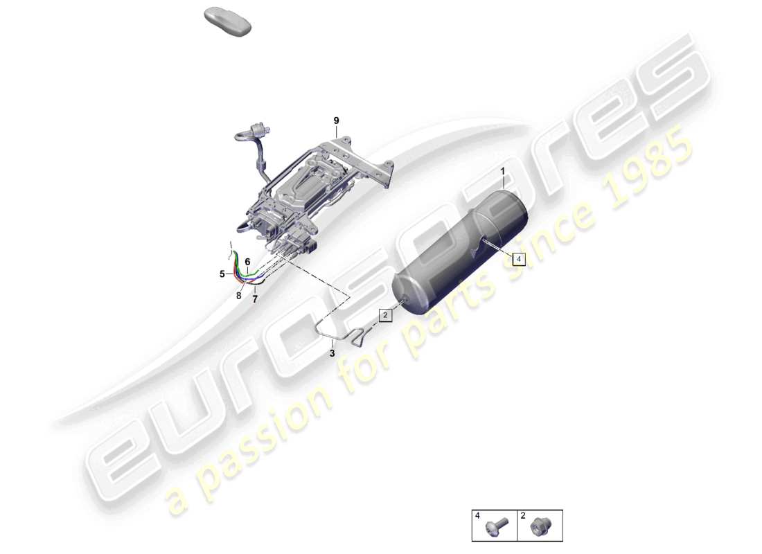 porsche 2026 (panamera 976) accumulatore di pressione linea dell'aria diagramma delle parti