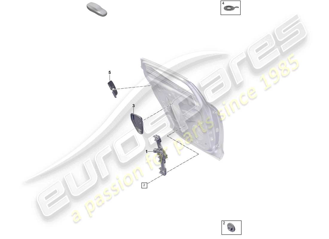 porsche 2025 (panamera 976) schema delle parti della porta posteriore del regolatore del finestrino