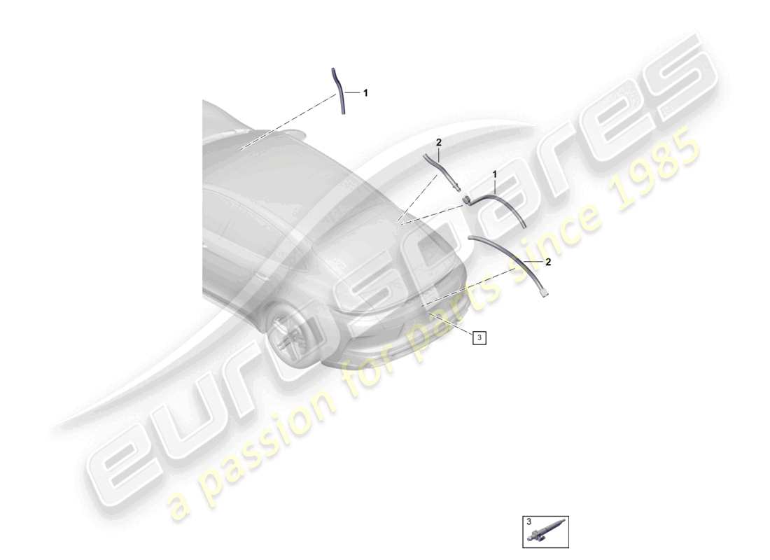 porsche 2026 (panamera 976) schema delle parti del tubo flessibile per l'acqua rondella posteriore