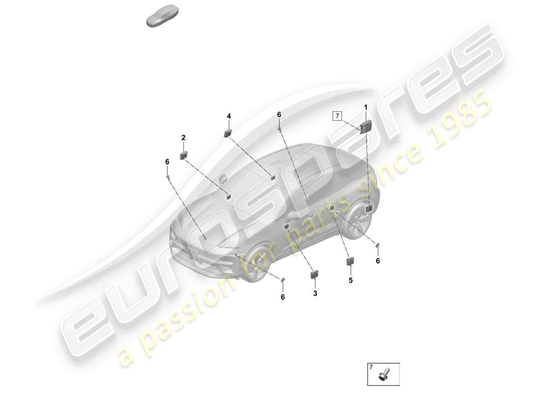porsche 2024 (macan-e) unità di controllo per il telaio unità di controllo della porta schema delle parti