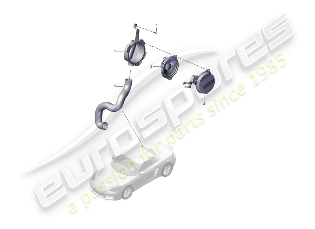 porsche 2023 (718 boxster) attuatore sonoro per schema elettrico del sistema audio del motore