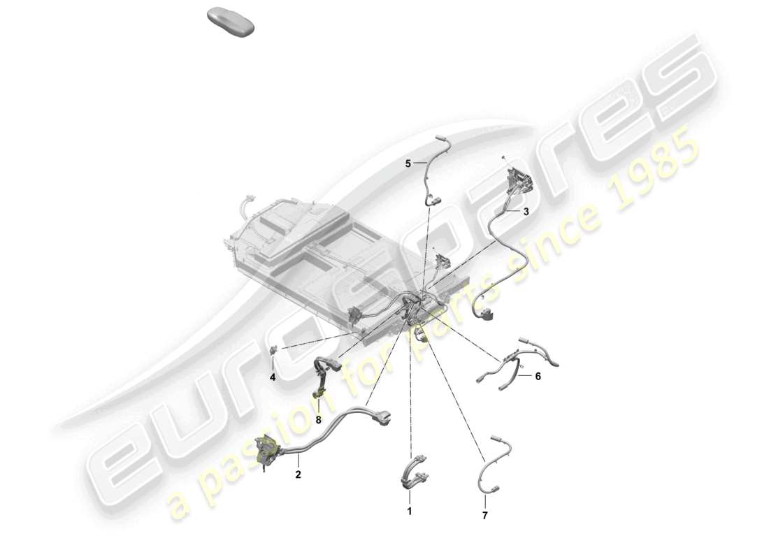 porsche 2026 (taycan 9j1-2) set di cavi ad alta tensione per motore di trazione diagramma delle parti