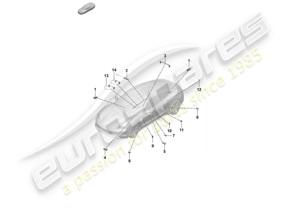porsche 2025 (taycan 9j1-2) luce interna luce vano piedi luce vano portaoggetti luce ambiente diagramma delle parti