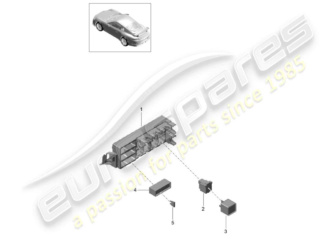 porsche 2021 (991-2 r/gt3/rs) schema elettrico centrale della parte posteriore