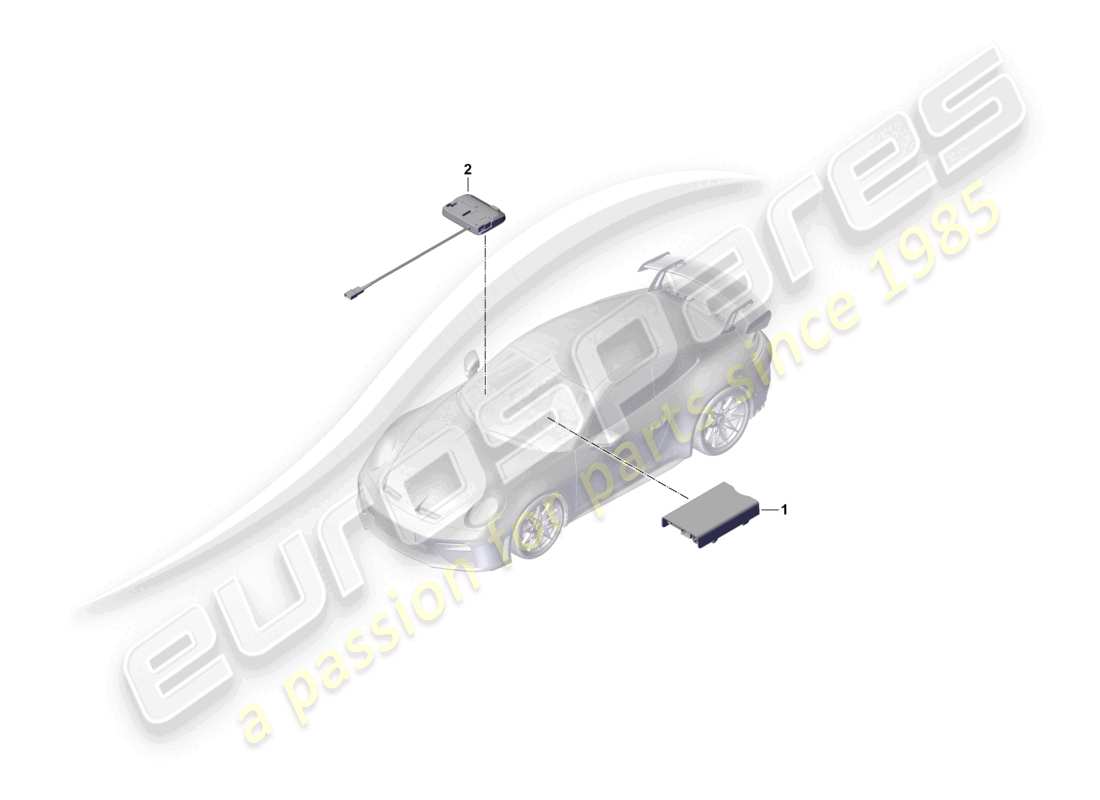 porsche 2025 (992-2 gt3) lettore di carte a chip per sistema di pedaggio stradale schema delle parti