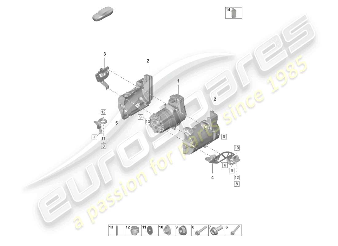 porsche 2020 (taycan 9j1-1) compressore aria condizionata a/c con singole parti diagramma delle parti