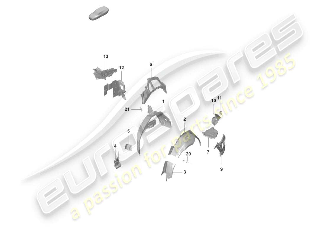 porsche 2023 (taycan 9j1-1) pannello laterale, posteriore interno diagramma delle parti