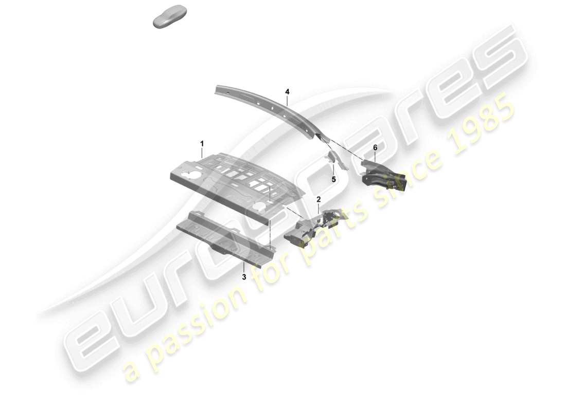 porsche 2025 (taycan 9j1-2) ripiano posteriore posteriore diagramma delle parti