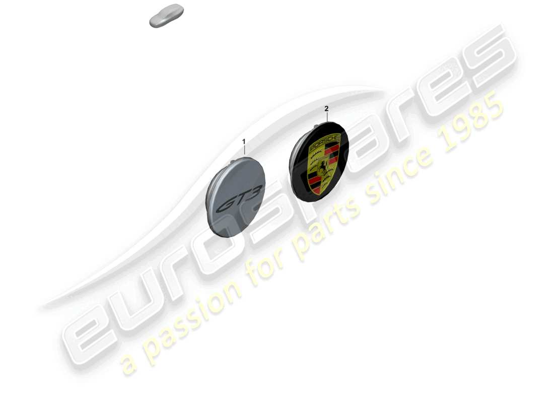 porsche 2025 (992-2 gt3) diagramma delle parti del coprimozzo