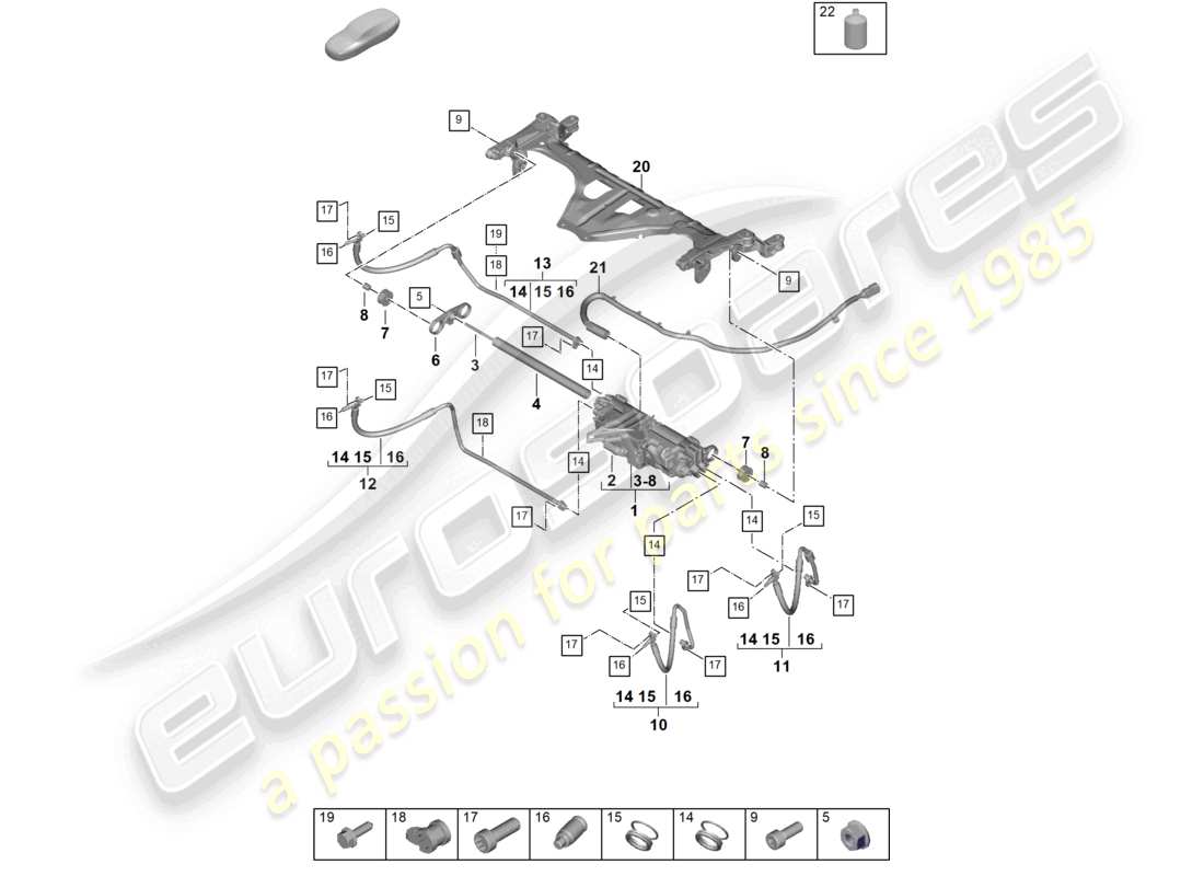 porsche 2025 (panamera 976) schema elettrico delle parti dell'assale anteriore con controllo attivo dello smorzamento elettrico