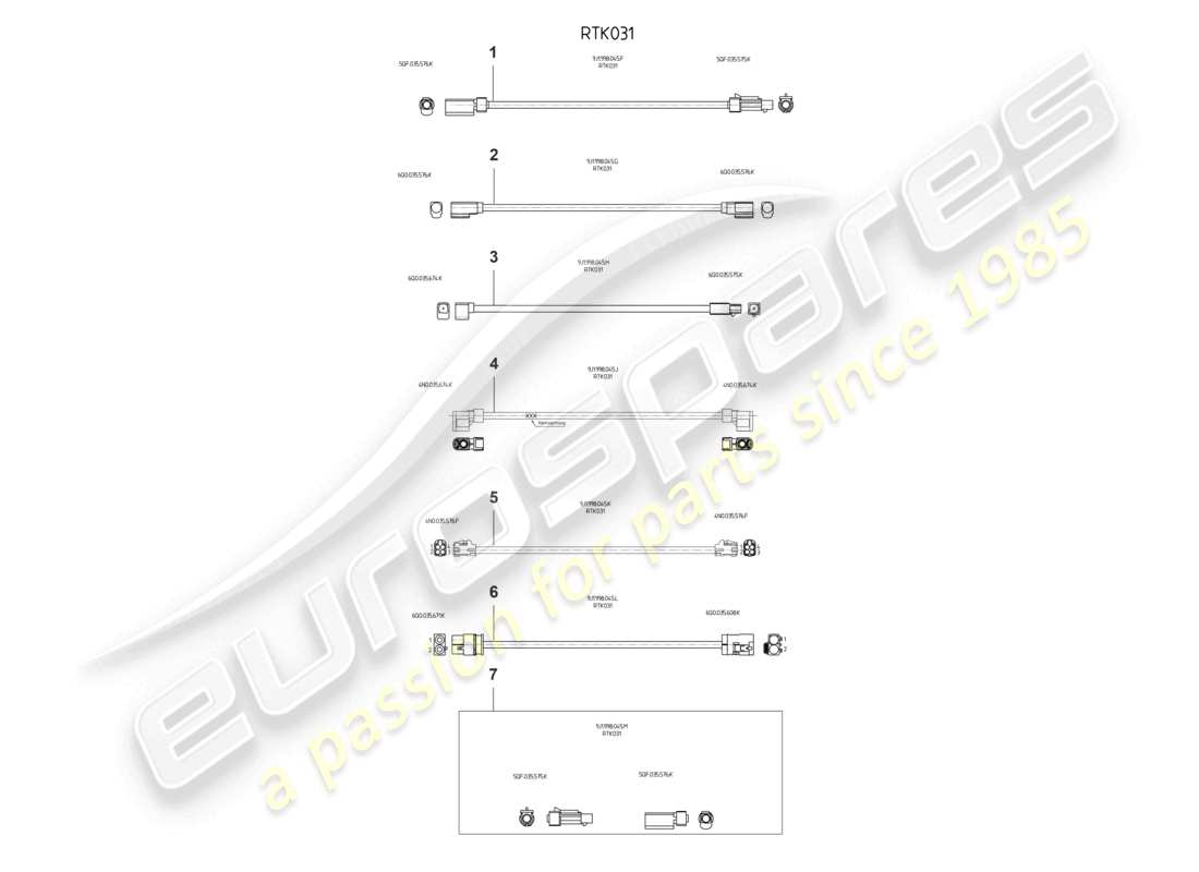 porsche 2025 (taycan 9j1-2) kit di riparazione per cavi aerei diagramma delle parti