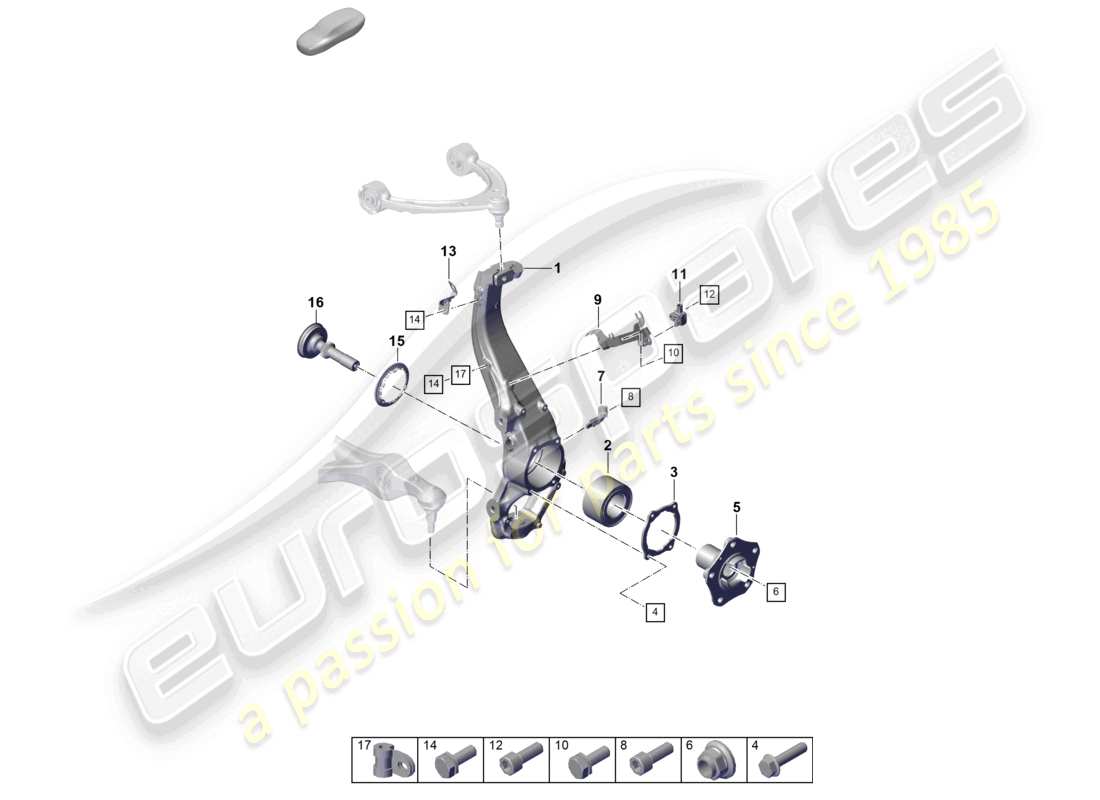 porsche 2022 (taycan 9j1-1) portaruota diagramma delle parti
