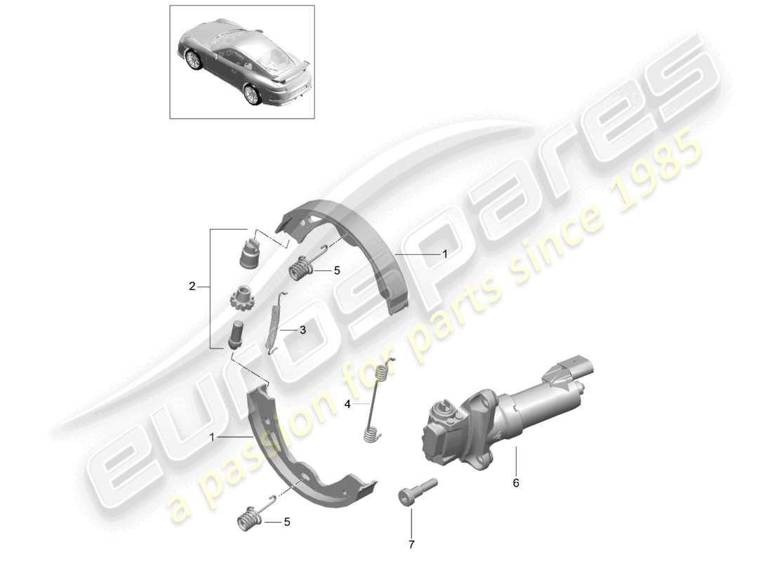 porsche 2021 (991-2 r/gt3/rs) freno di stazionamento d >>- mj 2017 diagramma delle parti